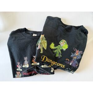 Dungeons and Cats Graphic Tee Bundle Lot Medium Gamer Fantasy RPG Shirts M